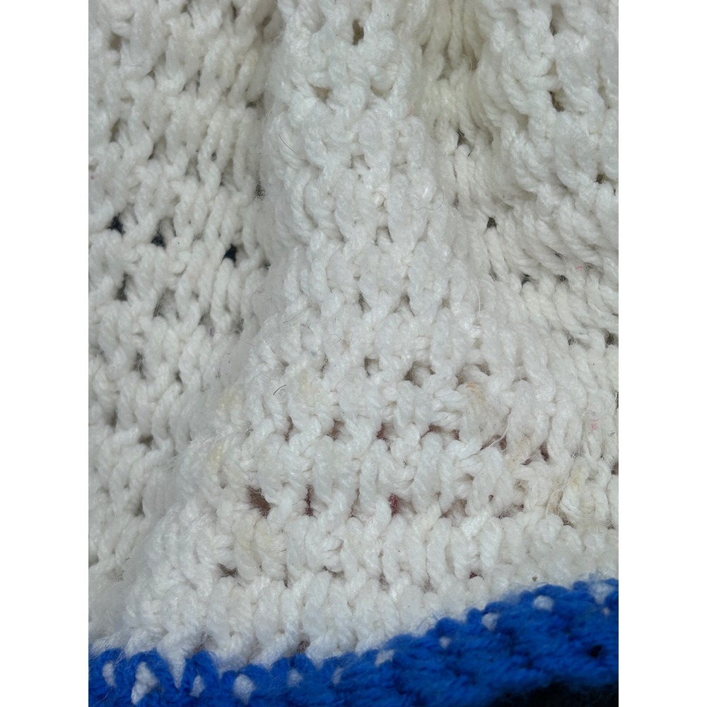 Handmade Crochet Raggedy Ann Doll Red Yarn Hair Blue Dress White Apron 24 inch - Picture 3 of 9